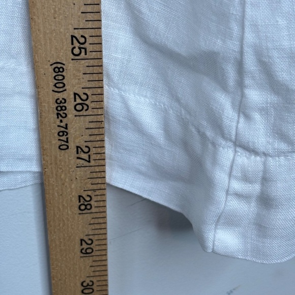 FLAX Jeanne Engelhart White Linen Top S Oversized Boxy Beach Boho Short Sleeve - Picture 6 of 8